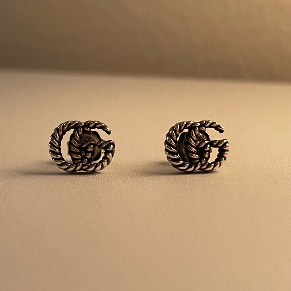 Gucci Women's GG Silver Stud Earrings